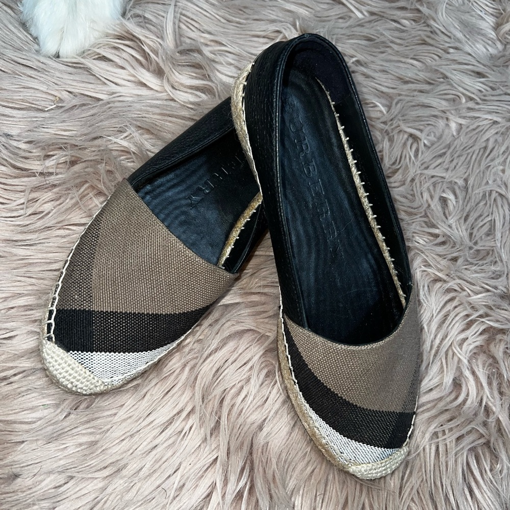 Burberry Hodgeson Check Canvas & Leather Espadrille
Flat